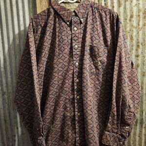 Ivy Crew | Vintage | Retro Paisley Button-Up Front Shirt | Men's XXL
